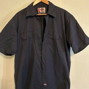 Dickies Dark Navy Men's Large Short Sleeve Work Shirt